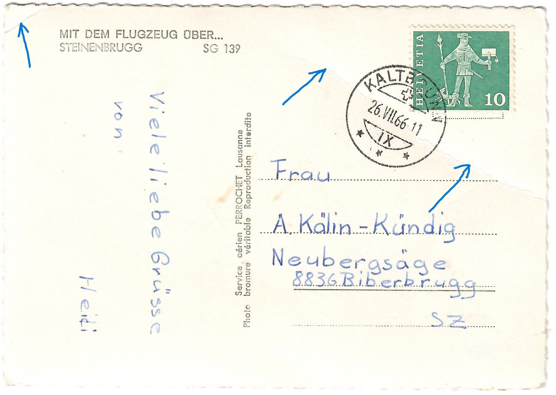 Cartoline postali: Flugaufnahme   Steinenbrugg – Usato da Kerns venduto da etma3 1
