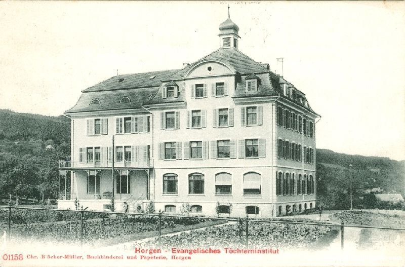 Ansichtskarten: Horgen - Töchterninstitut + 1906 – Gebraucht aus Emmenbrücke von teestube