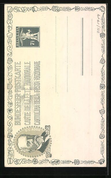 Cartoline postali: Schweizer Bundesfeier 1919, Gottfried Ke – Usato da Berlin venduto da bartko-reher 1