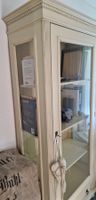 Vitrinen-Schrank creme mit Schublade Shabby Chic