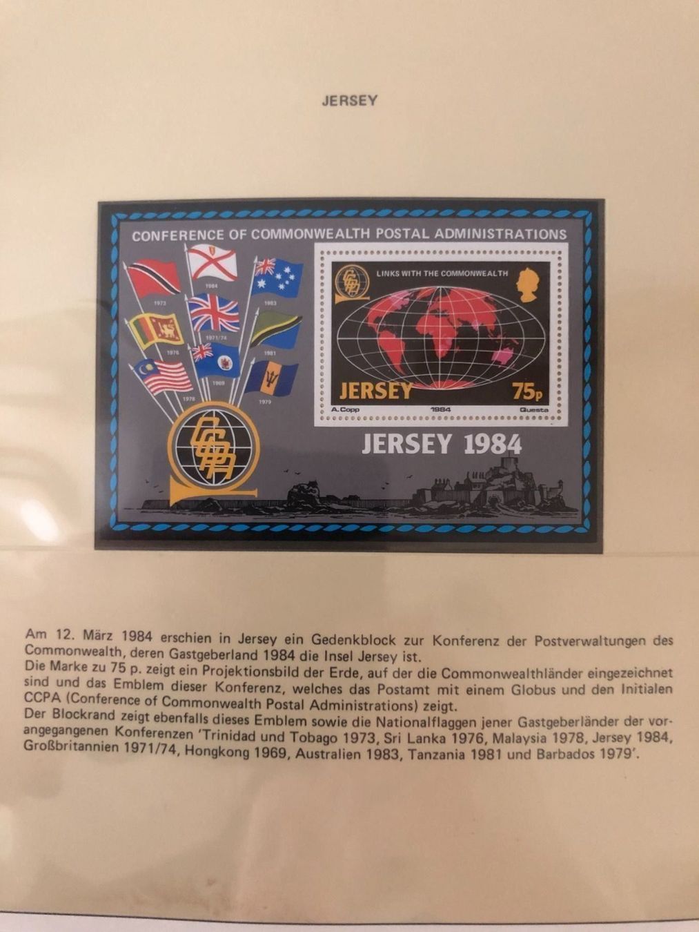 Alle Briefmarken: Gedenkblock Jersey 1984, Postfrisch – Neu und originalverpackt aus Landquart von interesse63 1
