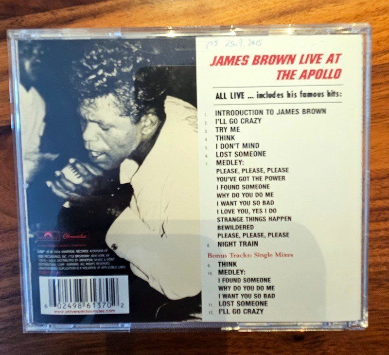 CD: CD Funk: James Brown "Live at the Apollo" 1963 – Usato da Zürich venduto da phillyboy2007 1