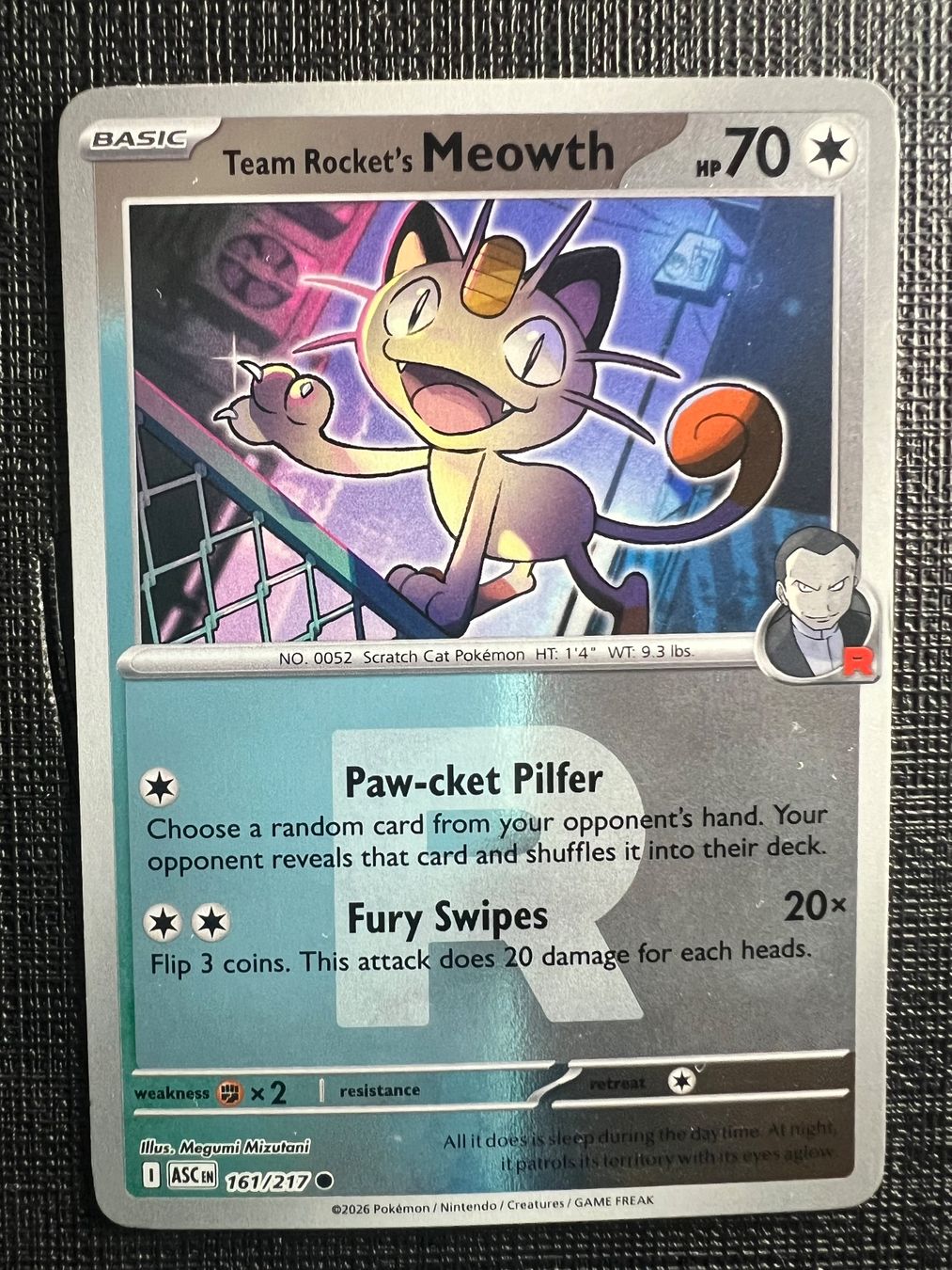 Pokémon Carte collezionabili: Pokemon Ascended Heroes Meowth 161/217 Team Rocket – Usato da Appenzell venduto da Riribi13