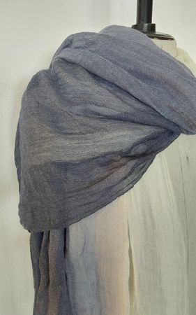 Schal Viskose blau weiss