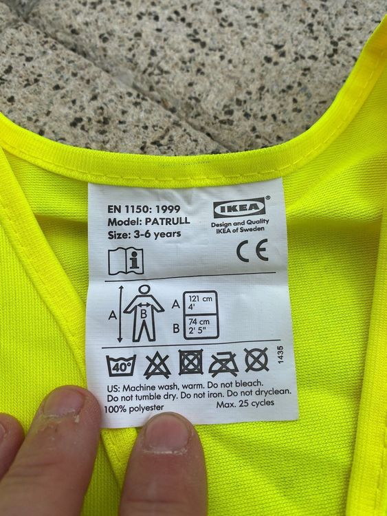 KINDER WARNWESTE GELB IKEA Patrull 3-6 Jahre EUR 2,00 - PicClick DE