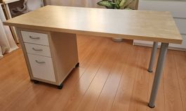Bürotisch mit Rollkorpus 150 x 75 x 73 l/b/h