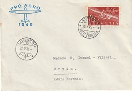 SF 46.12b, PRO AERO 1946, LAUSANNE - LOCARNO, Fr 60.--
