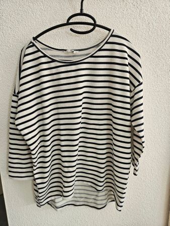 Oversize Pullover gestreift, kurze Ärmel, Gr. S