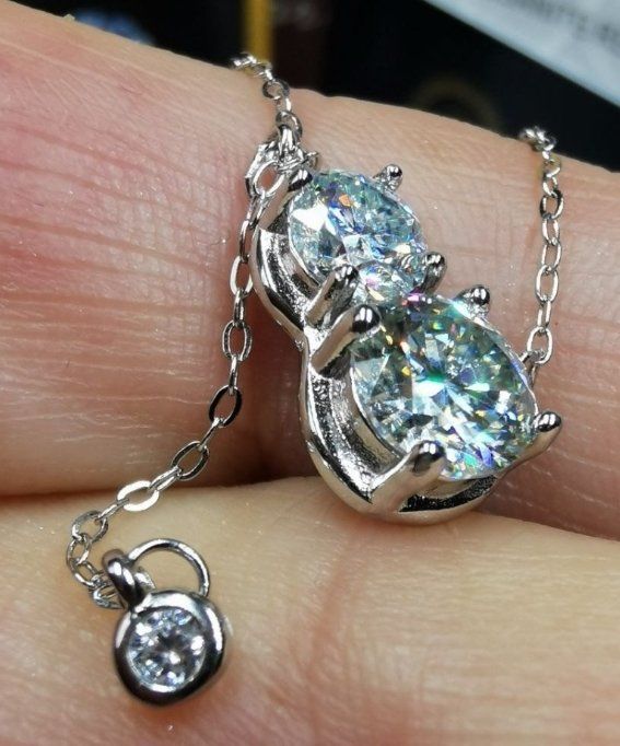 Catenine: Collier argent diamants de moissanite de 1,5 ct certifiés – Nuovo e nell'imballaggio originale da Reconvilier venduto da Tsma67 2