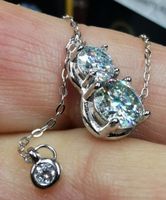 Collier argent diamants de moissanite de 1,5 ct certifiés