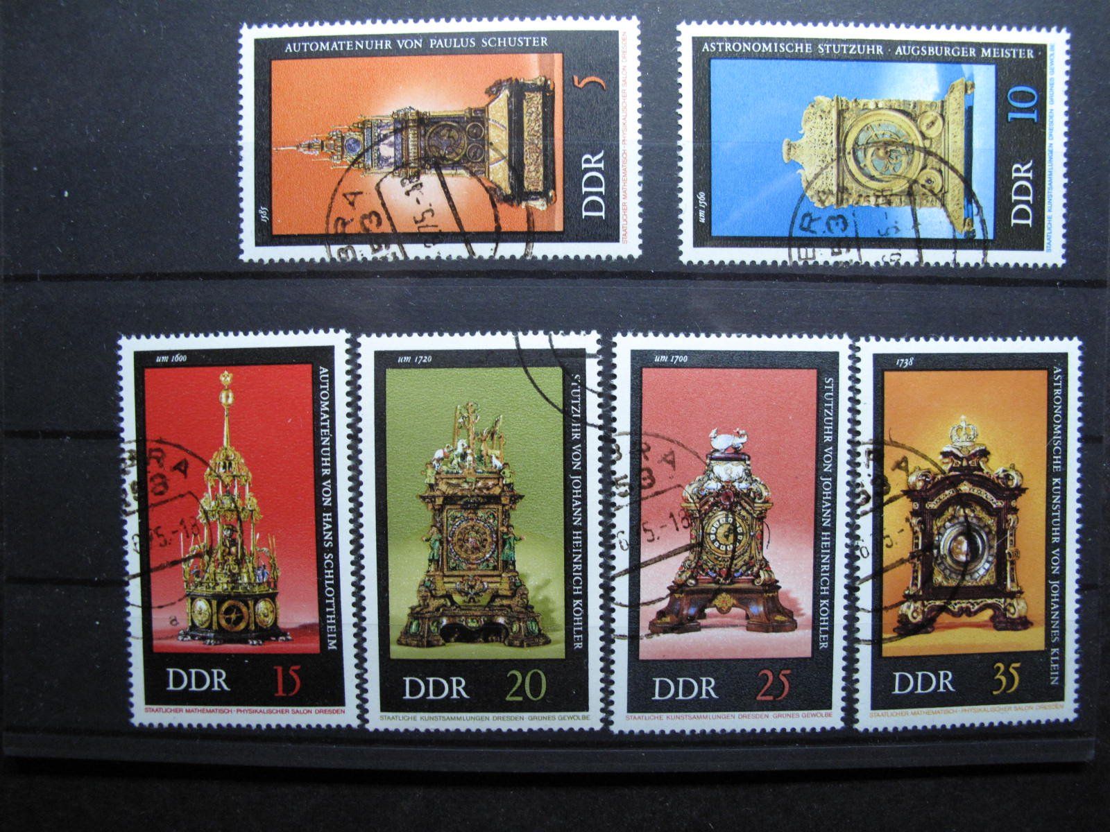 Tutti i francobolli: DDR 1975 Alte Uhren gest. – Usato da Wil SG venduto da fva01