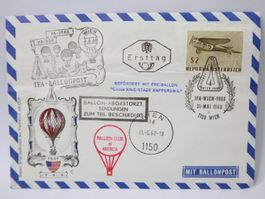 Ballonpost Zirkus Knie 1968 Ballon abgestürzt IFA Wien USA