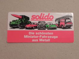 Kleber ca. Jahr 1980 Solido Miniatur Fahrzeuge aus Metall