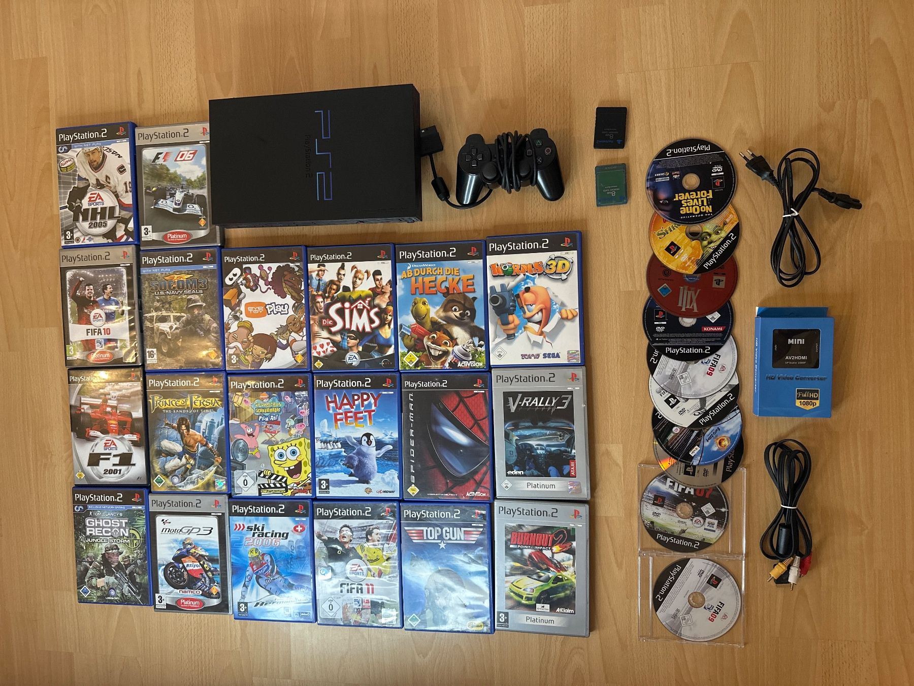 Sony Console: PS2 Konsole - 30 Spiele - 2 Memory Cards - HDMI Adapter – Usato da St.gallen venduto da taduz