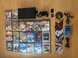 PS2 Konsole - 30 Spiele - 2 Memory Cards - HDMI Adapter