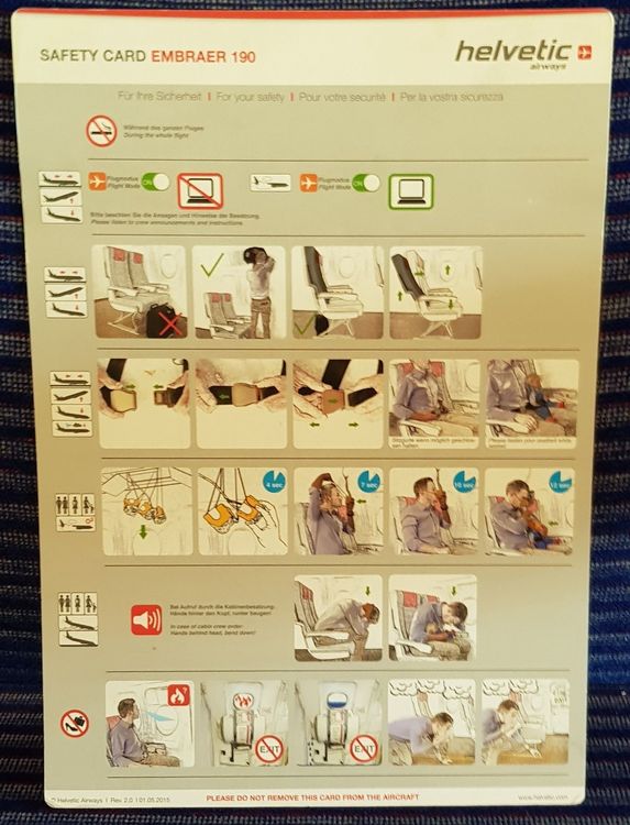 Helvetic Airways Safety Card Embraer 190 Kaufen auf Ricardo