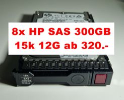 8Stk HP/HPE 300GB SAS 12G 15K 2.5" 759546 f Proliant G8/9/10