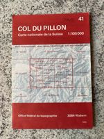 Col du Pillon - Original Landkarte der Schweiz, 1986