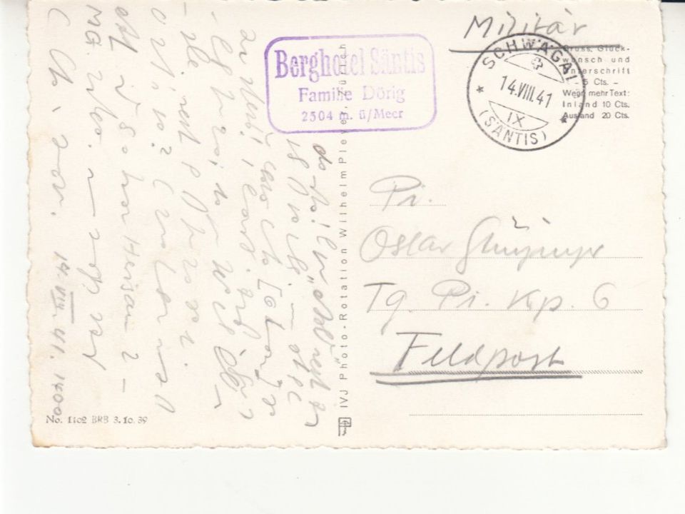 Cartes postales: Säntis 1941 – D'occasion à Bürglen TG par StampGraf 1