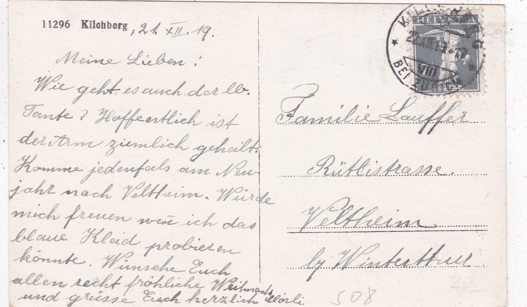 Cartes postales: Kilchberg Kirche 1919 – D'occasion à Herisau par Lisegrat2008 1