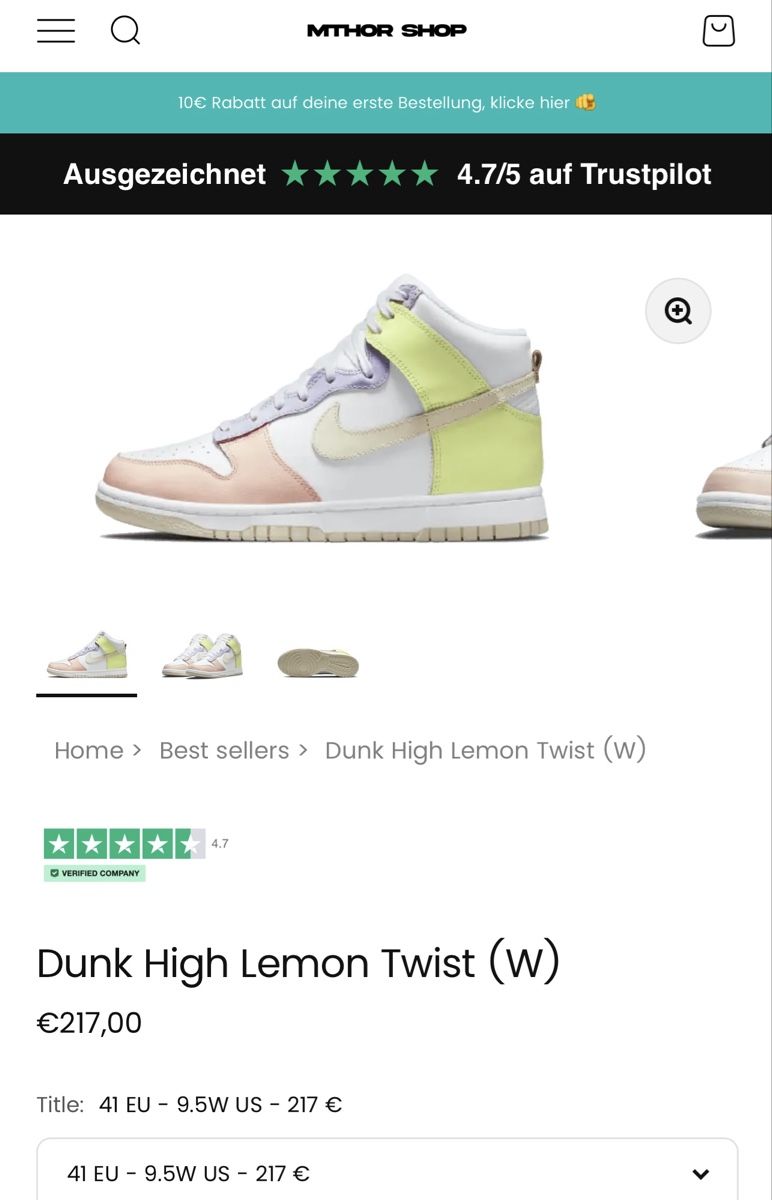Nike Scarpe da donna: Nike Dunk High Lemon Twist Neu! – Nuovo e nell'imballaggio originale da Baden venduto da Tiffany6878 5