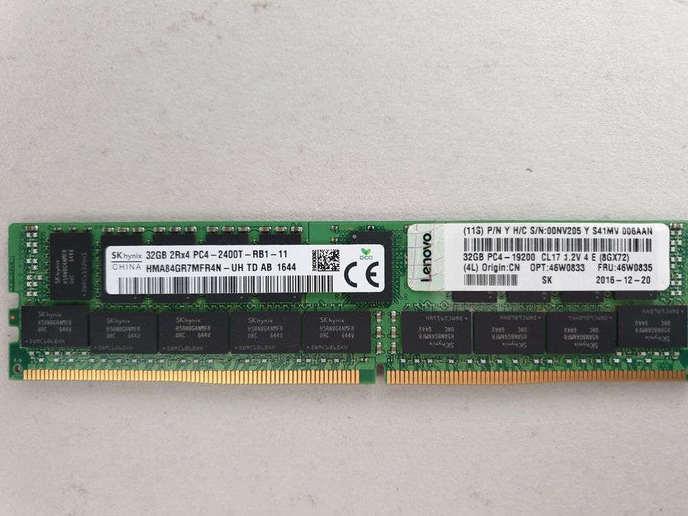 DDR4 2400 Udimm SK Hynix 128GB 4x32GB PC4-19200R DDR4-2400T 2Rx4