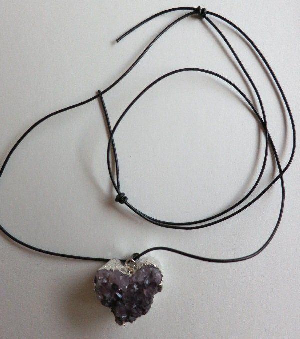 Minerali & Pietre curative: Amethyst Herzanhänger – Nuovo e nell'imballaggio originale da Bülach venduto da fluss02