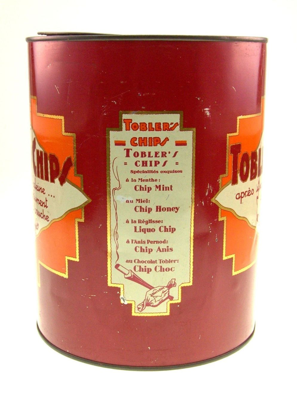 Tutte le decorazioni: Tobler's Chips Bern alte Blechdose mit Deckel – Usato da Langenthal venduto da Sammlungs_aus 1