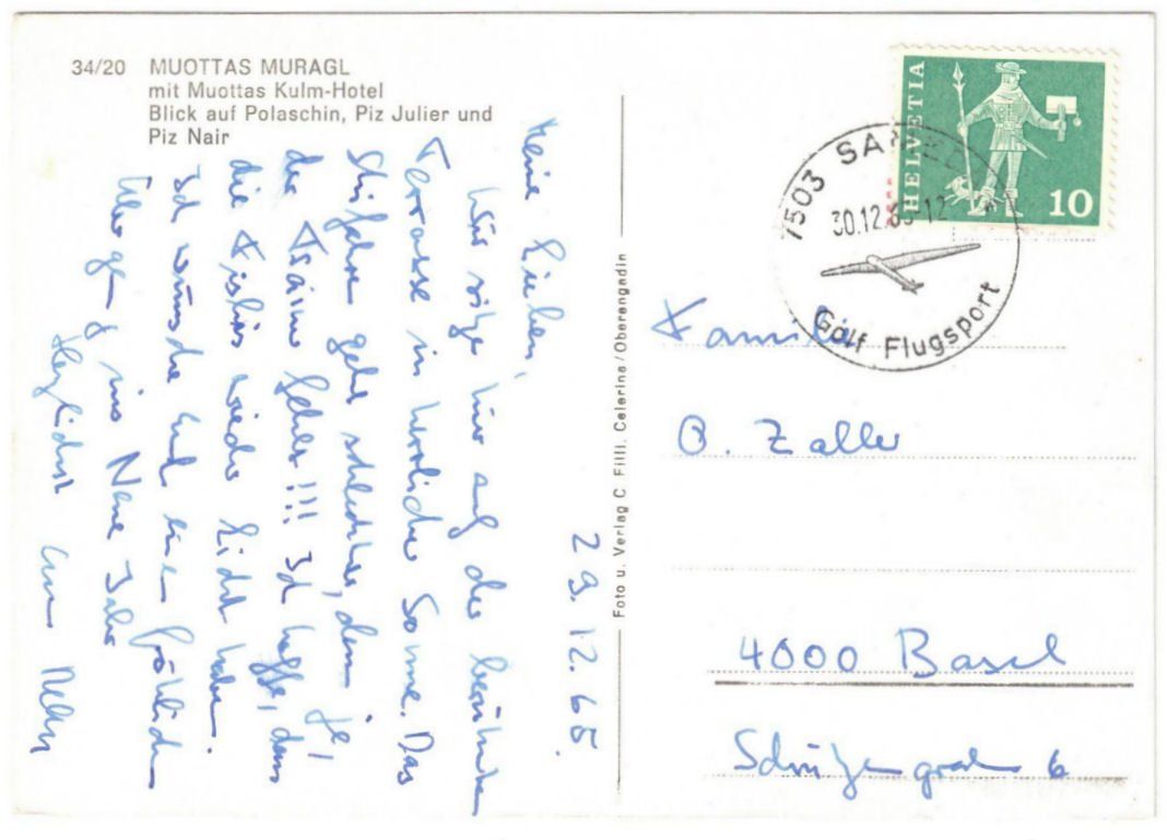 Cartoline postali: St. Moritz - Standseilbahn Muottas Muragl Bergstation – Usato da Binningen venduto da Mountainrider 1
