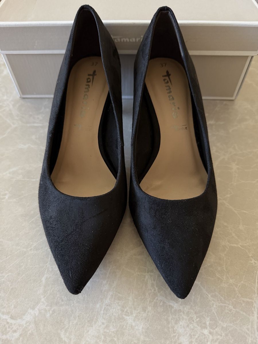 Tamaris Scarpe da donna: Tamaris Black Suede High Heels, Size 37 – Usato da Zürich venduto da Victoria_T