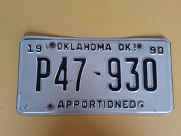 Autoschild Oklahoma P47-930 Jg. 1990 Apportioned