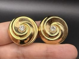 Vintage-Ohrringe Cabouchon Paris - Goldfarben