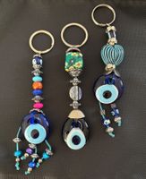 3 Schlüsselanhänger Nazar / Evil Eye – Glas & Perlen