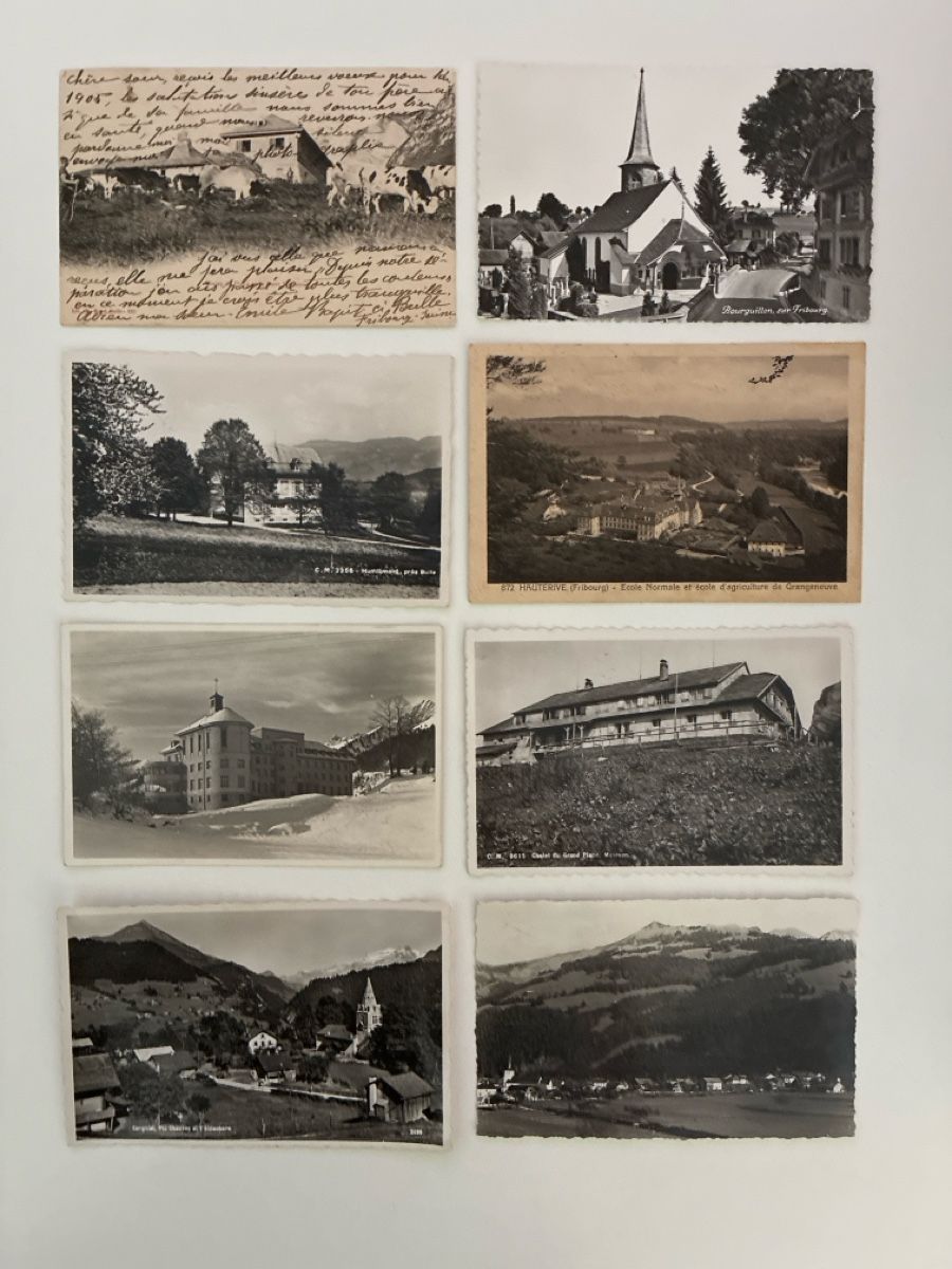 Ansichtskarten: 15 Ansichtskarten Schweiz diverse Kanton Freiburg  – Gebraucht aus Oftringen von Cla.vD.74 2