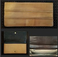 Vintage Leder Clutch / Handtasche, Camelfarben