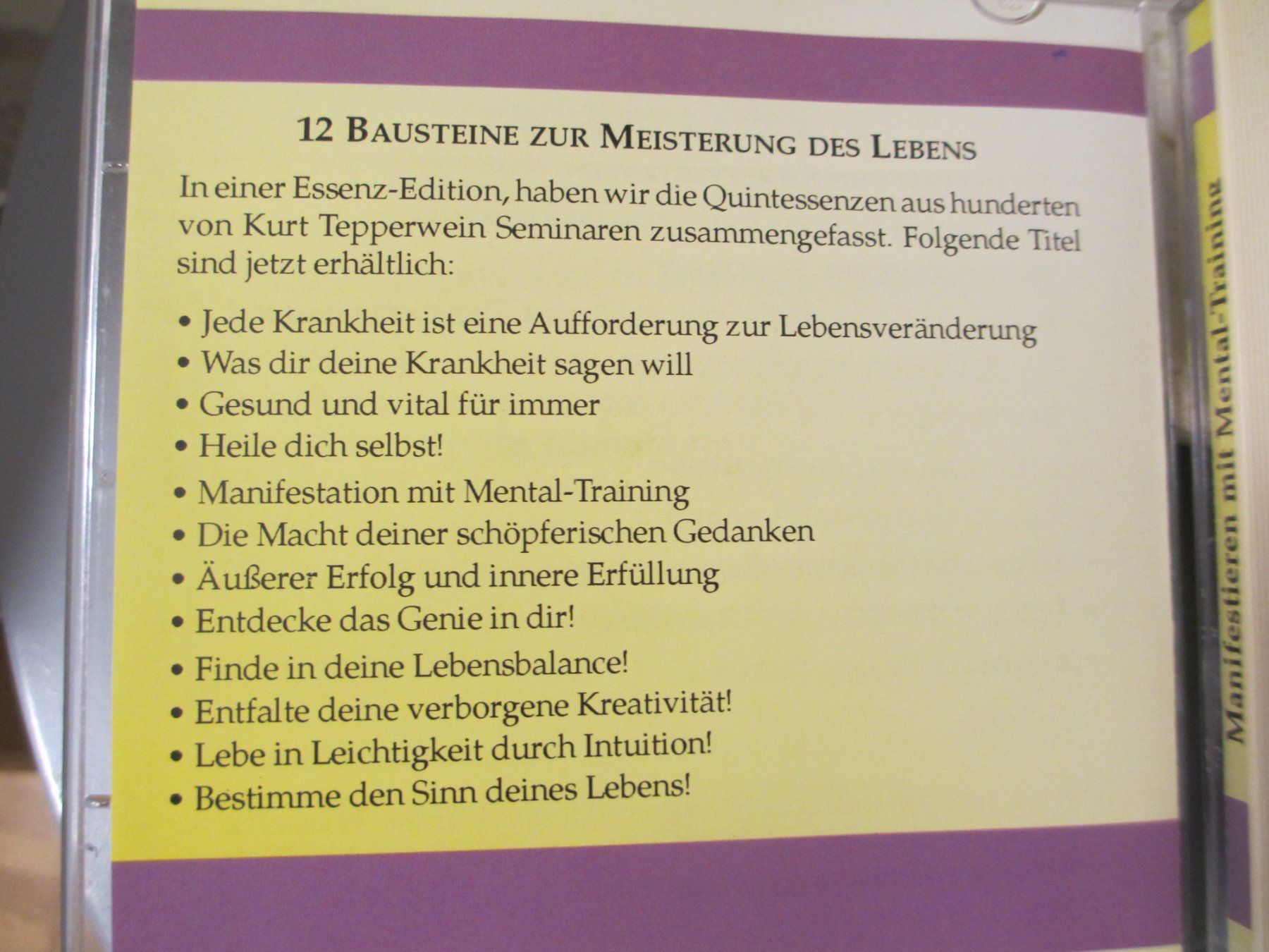 CD: Tepperwein CD: Manifestation mit Mental-Training – Nuovo (secondo la descrizione) da Herisau venduto da fan_h9qj 2