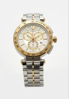 Versace Chronograph Stahl Gold Herren Uhr OVP NEW