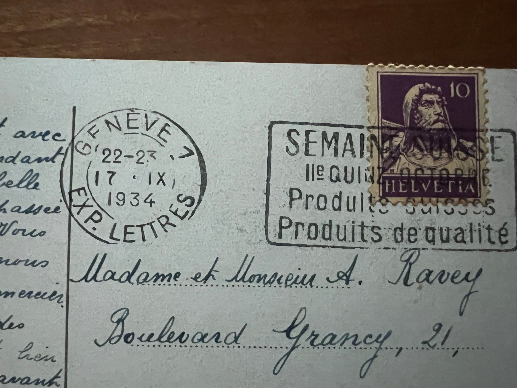 Ansichtskarten: AK  1934 Genf      (G2720) – Gebraucht aus Hinwil von Sidi4 1