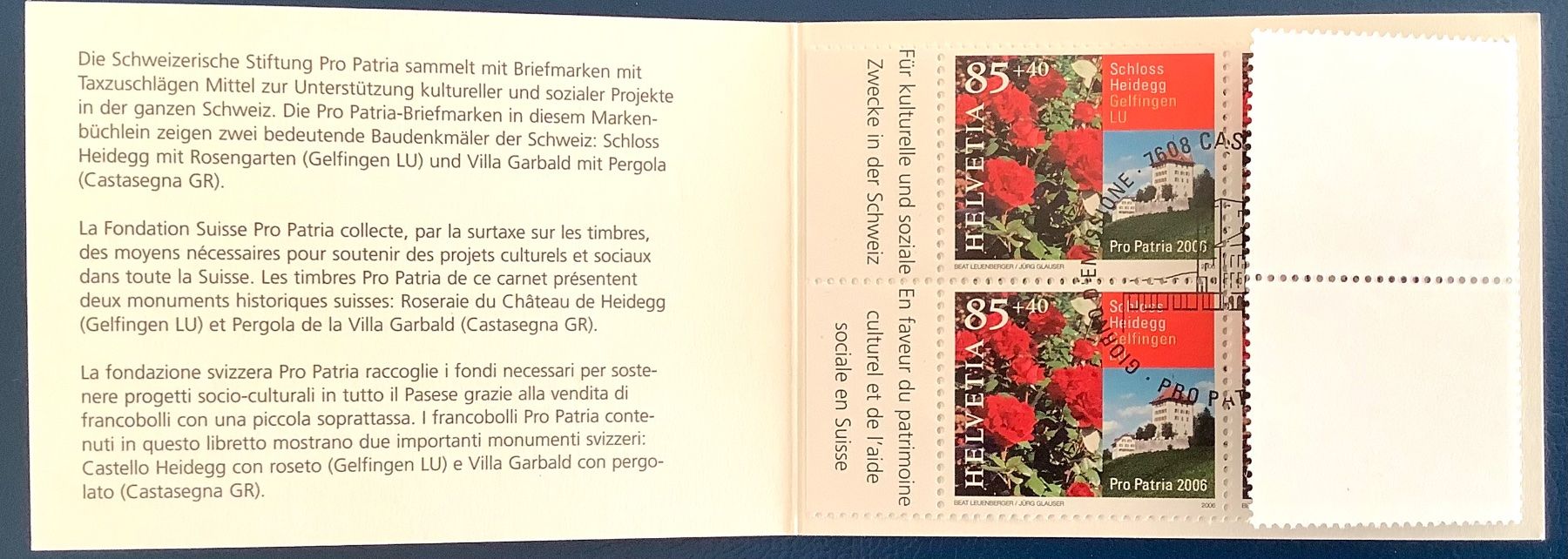 Tutti i francobolli: 2006 Pro Patria Markenheftchen Schloss Heidegg  -  ET – Nuovo (secondo la descrizione) da Liestal venduto da Skunk02 1