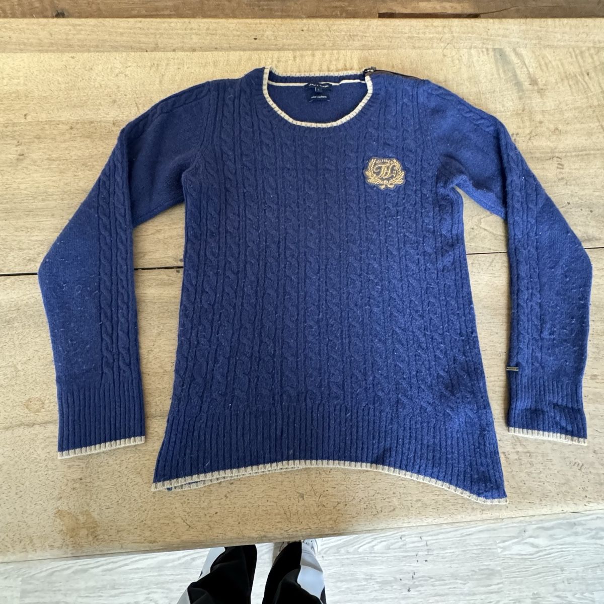 Tommy Hilfiger Maglioni & Felpe: Blue Tommy Hilfiger Wool Cashmere Sweater L Strickpullover  – Usato da St. Gallen venduto da sourced_limited 1