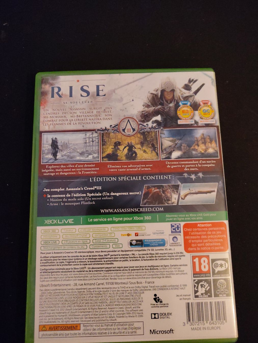 Jeux: assassin's creed 3 Xbox 360 – D'occasion à Marly par mzi_p97f 2