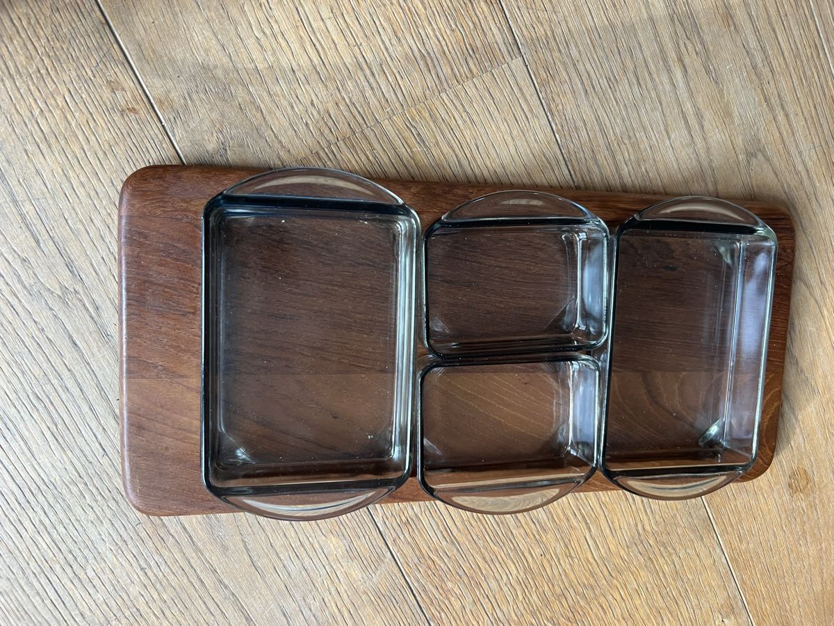 Servierplatten: Dänisches Digsmed Teak und Glas Snacktablett  – Gebraucht aus Uerikon von Saffagirl 8