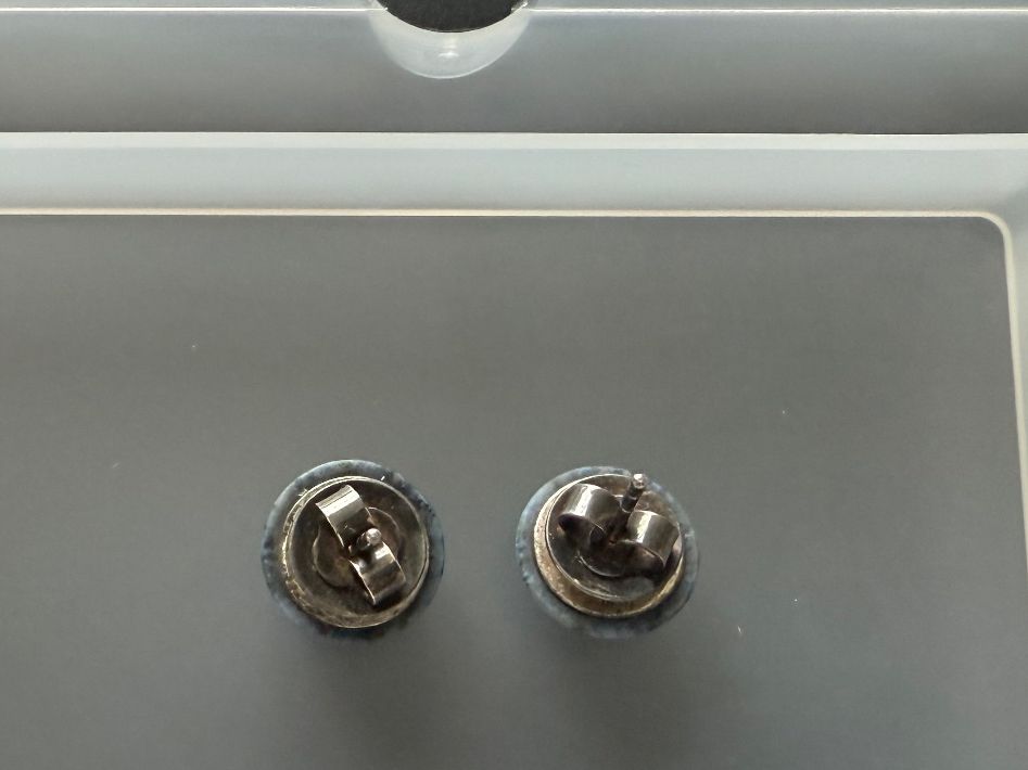 Orecchini pendenti & Orecchini a lobo: Blaue Ohrstecker aus Dumortierit, Silberfassung – Nuovo (secondo la descrizione) da Zollikon venduto da dorean 1