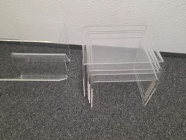 Acrylglas 4xBeistelltisch + Ablage Schallplatten Zeitschr