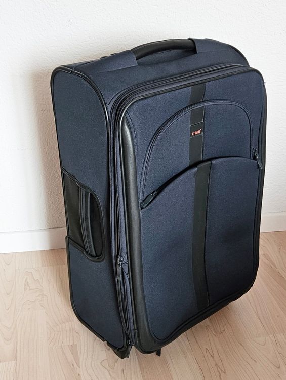 Reisekoffer/Rollkoffer, TITAN, 2 Rollen, dunkelblau/schwarz (Gebraucht ...