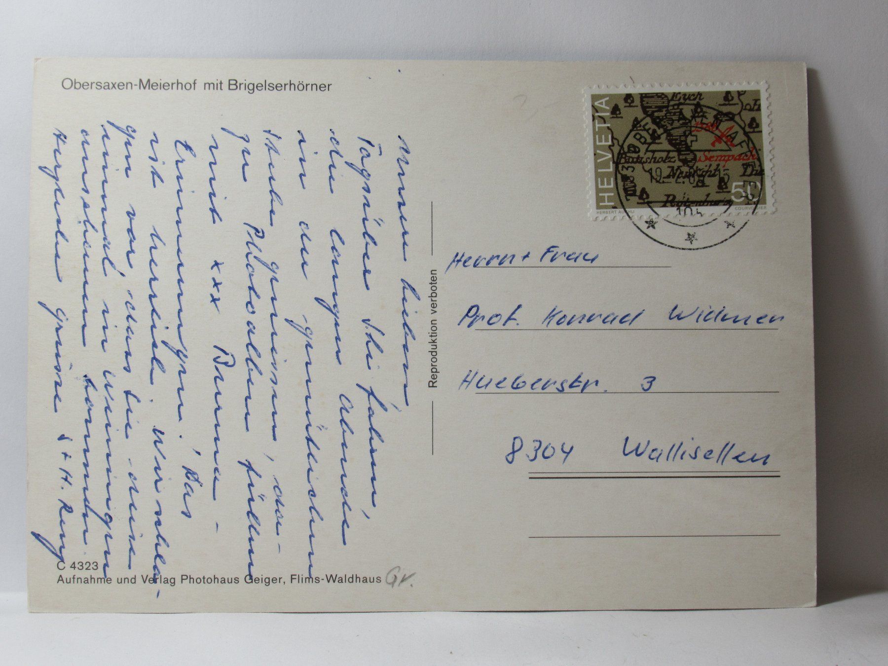 Cartoline postali: Obersaxen Meierhof – Usato da Grenchen venduto da frechri 1