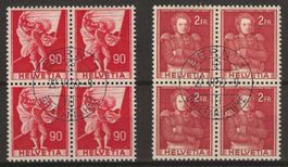 1959 : Nr. 340 + 342 im Viererblock - Ersttag Stempel