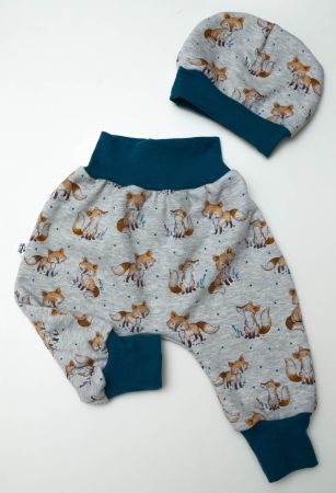 Fleece Pumphose 62/68 & Mütze Set - Füchsen - NEU