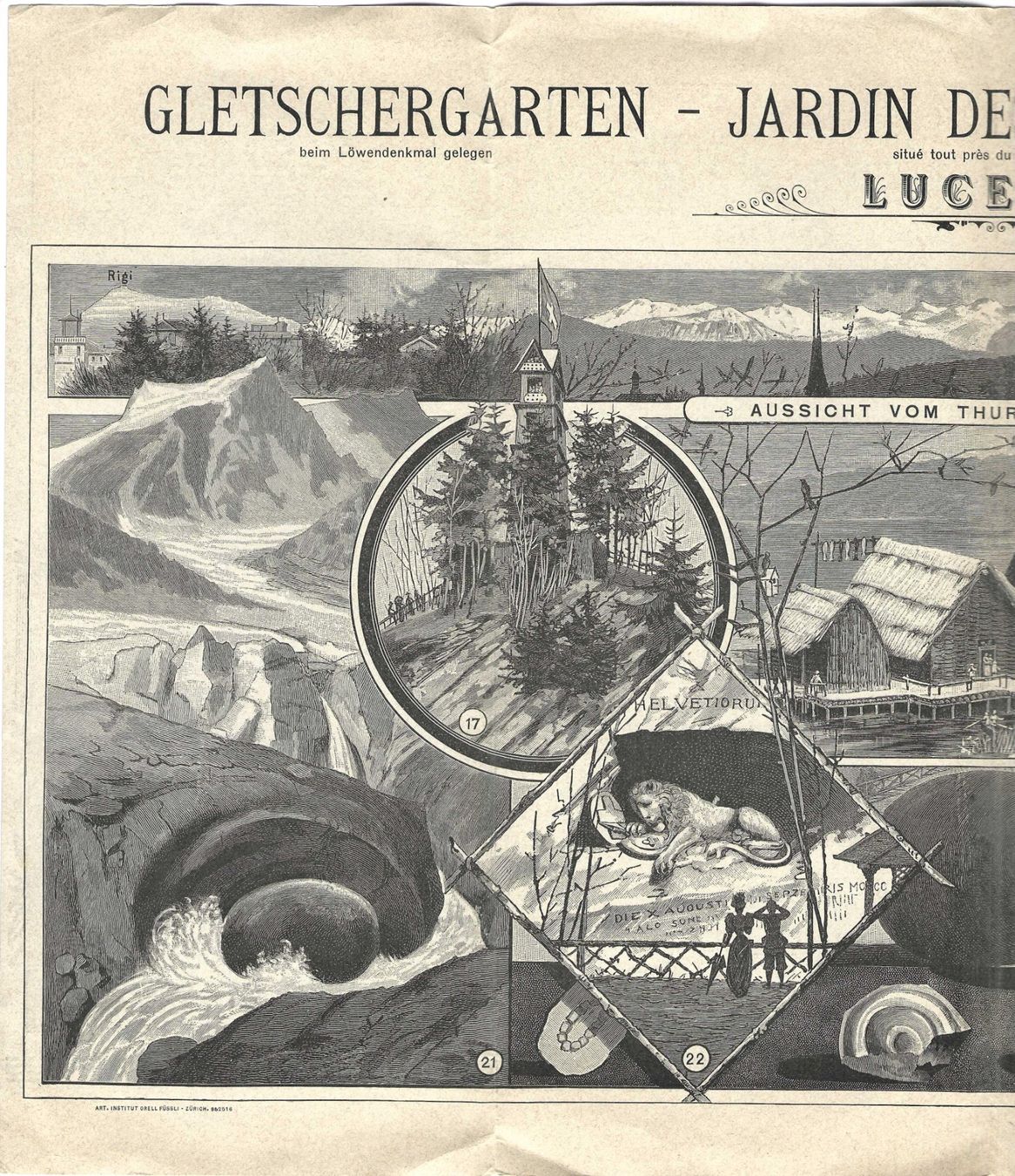 Documenti: Luzern Gletschergarten, altes Werbeprospekt, – Nuovo (secondo la descrizione) da Wildhaus venduto da Brunphil 1