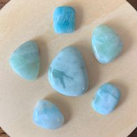 ✲ Larimar Cabochon 6 Stück ✲ 18g Anhänger Schmuck DIY Set 5
